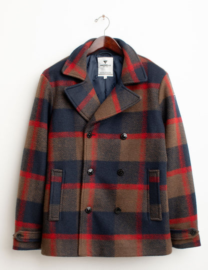 Padded double-breasted check jacket