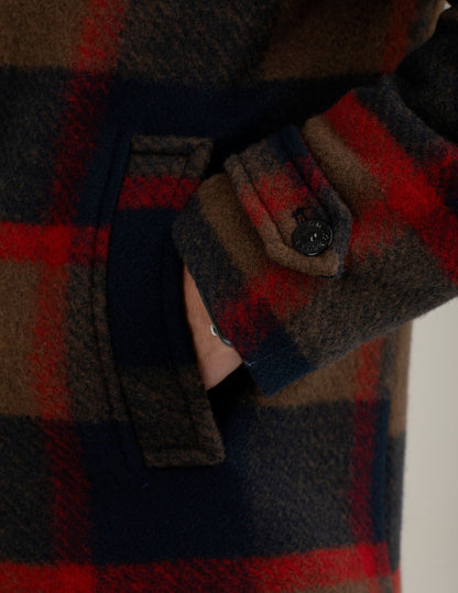 Padded double-breasted check jacket
