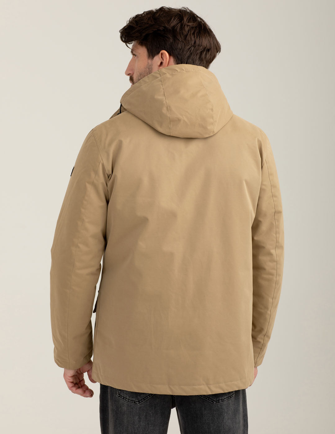 Giubbotto con cappuccio e davantino staccabile uomo kaki fm25w20ku cc-a0260 Giubbotto con cappuccio e davantino staccabile