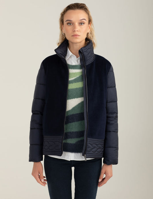 Wool-blend puffer jacket with iridescent details woman blue fw25w03ku cc-a0601