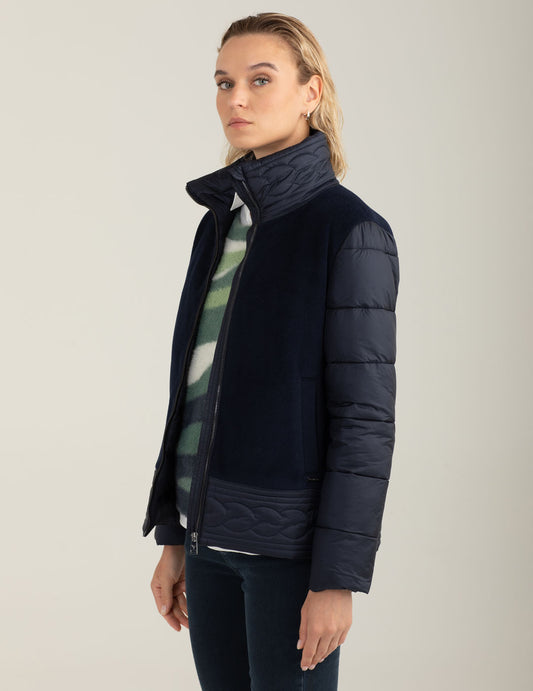 Wool-blend puffer jacket with iridescent details - back - 002