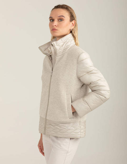 Wool-blend puffer jacket with iridescent details - back - 002