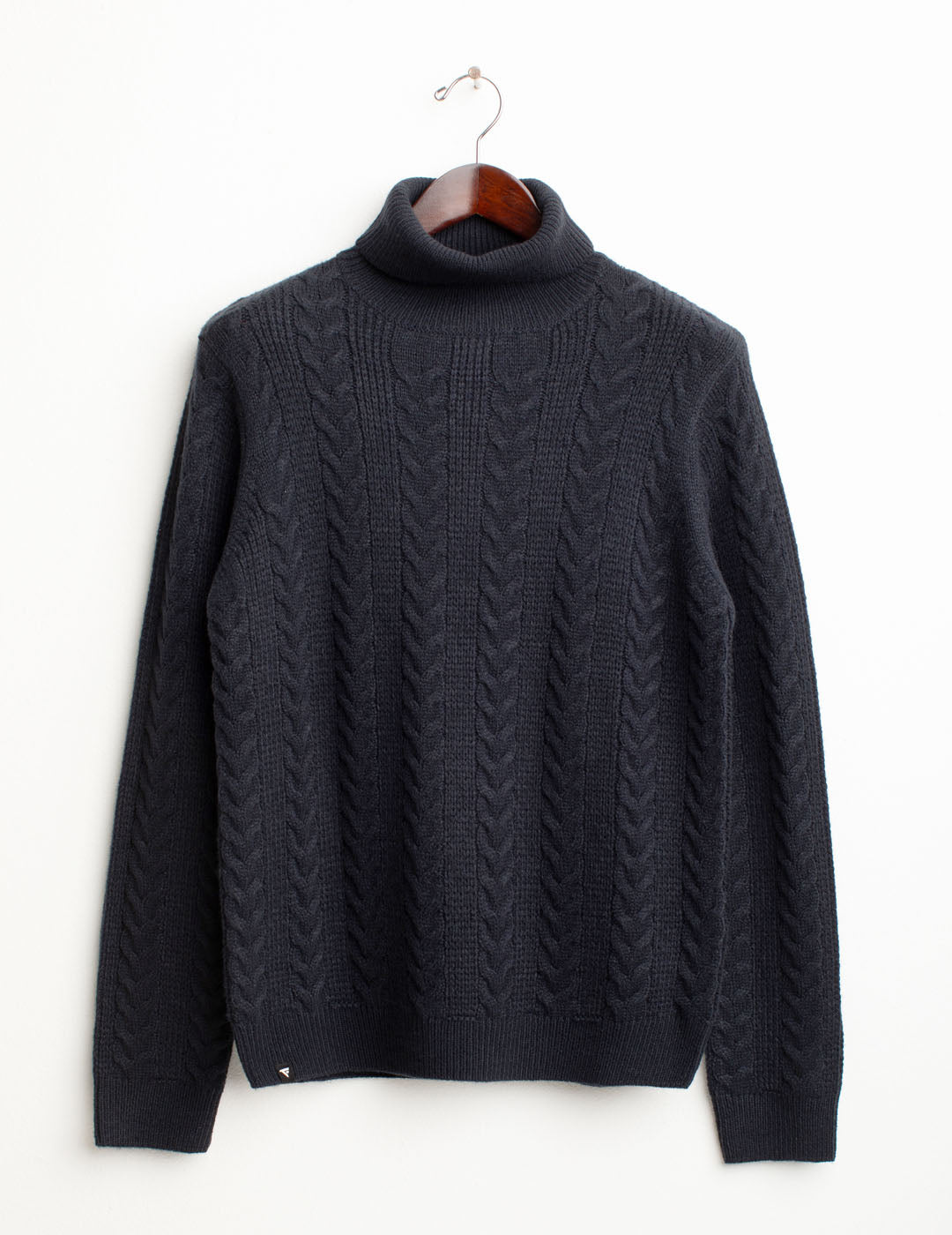 Maglia dolcevita con lavorazione a trecce uomo blue fm25w05md cc-a0601 Maglia dolcevita con lavorazione a trecce
