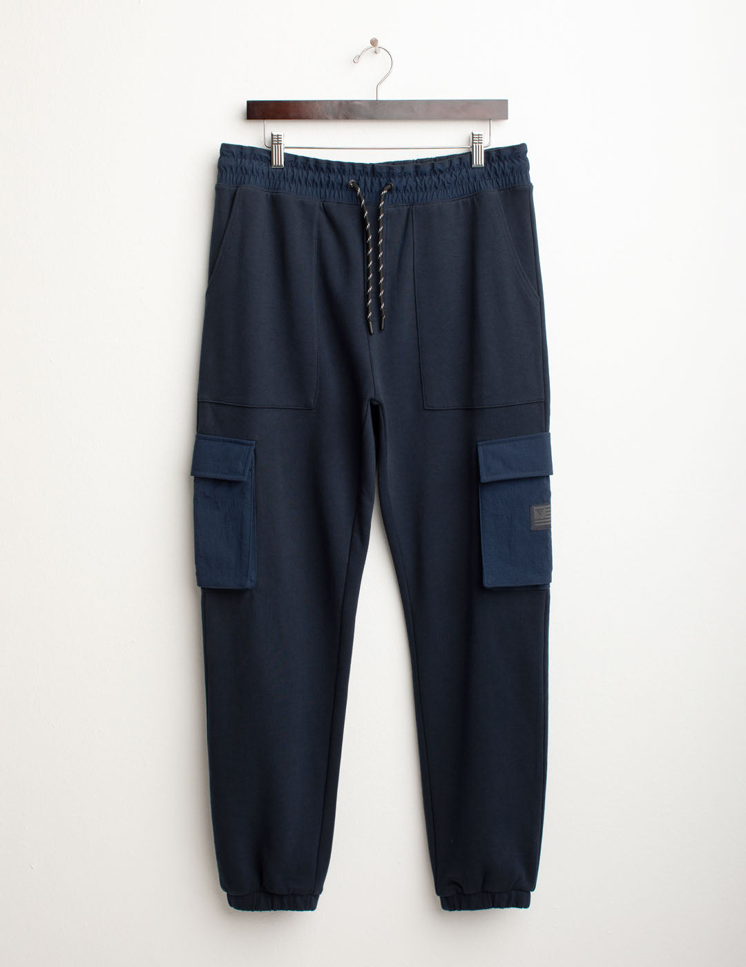 Pantalone tasconato in felpa con dettagli nylon uomo blue fm25w05pf cc-a0601 Pantalone tasconato in felpa con dettagli nylon