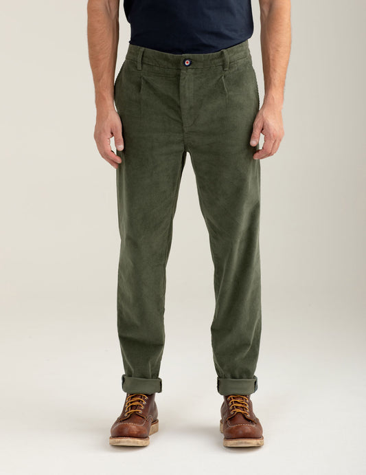 Pantalone chino in velluto a coste con pinces uomo clover fm25w11pu cc-a0821