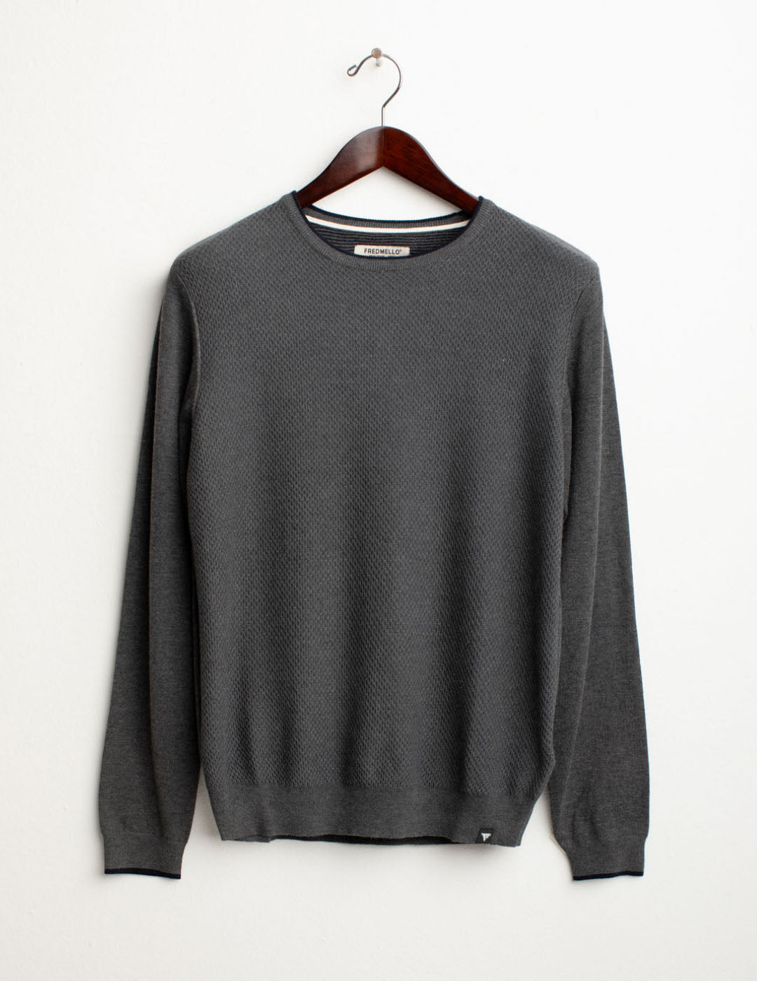 Maglia girocollo uomo antracite melange fm25w17mg cc-a0953 Maglia girocollo