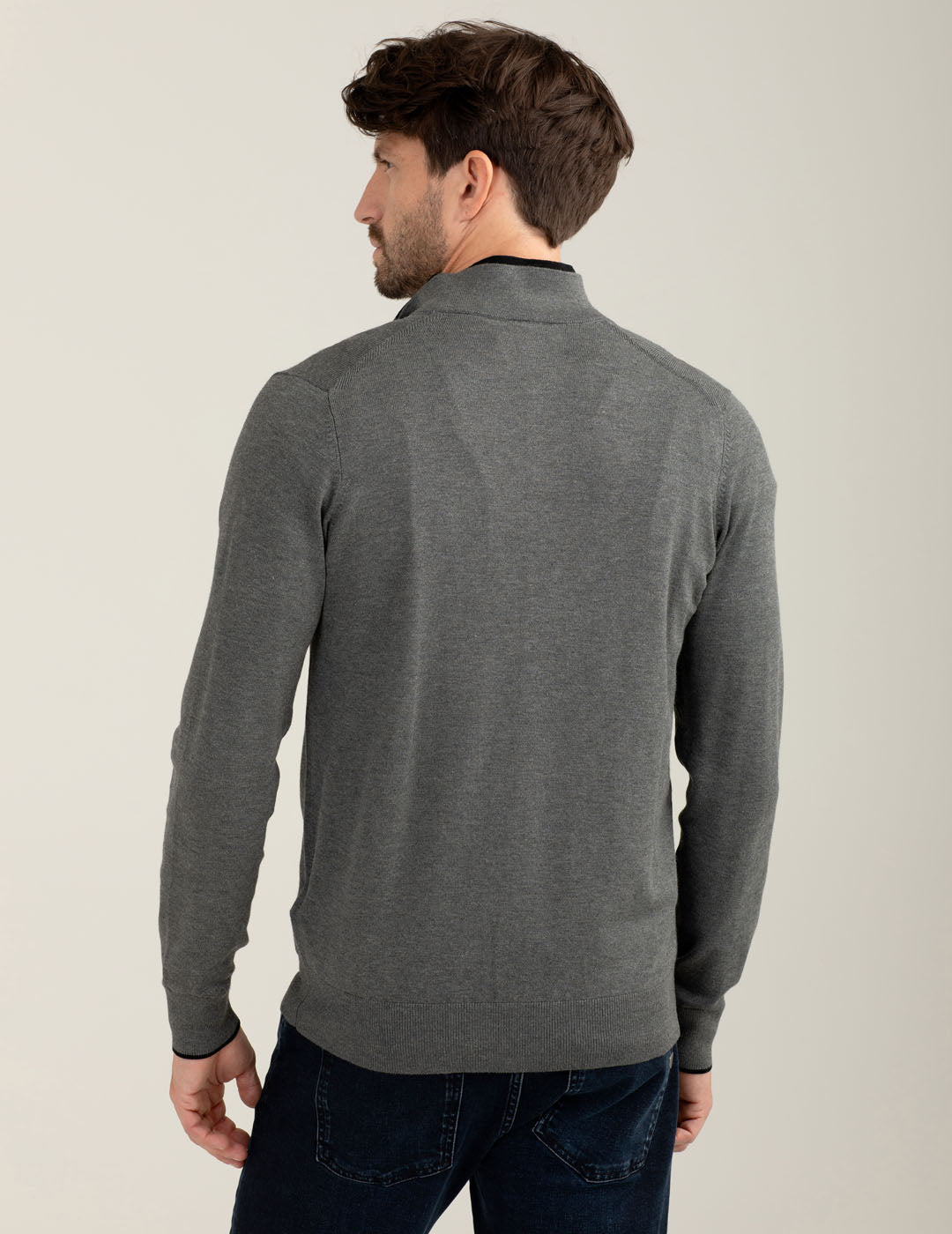 Maglia full zip uomo antracite melange fm25w18mz cc-a0953 Maglia full zip