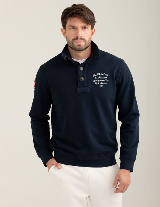 Felpa girocollo con dettagli destroyed uomo blue fm25w19fm cc-a0601