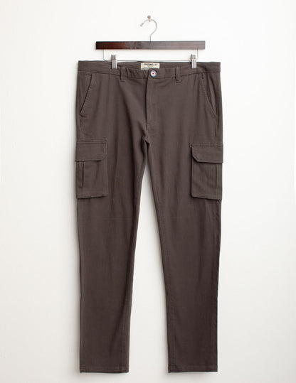 Pantalone cargo in gabardina tinto capo