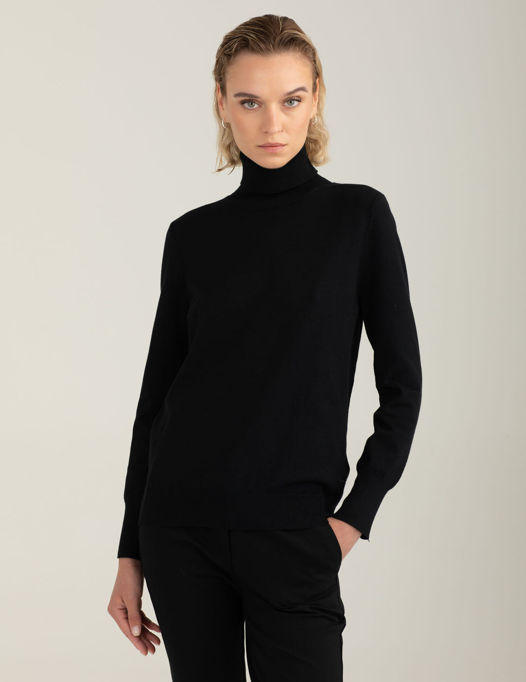 MAGLIA M/L DOLCEVITA UNITO WOMAN donna black fw25w04md cc-a0951 MAGLIA M/L DOLCEVITA UNITO WOMAN