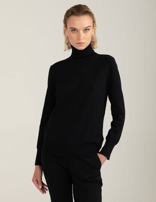 MAGLIA M/L DOLCEVITA UNITO WOMAN donna black fw25w04md cc-a0951