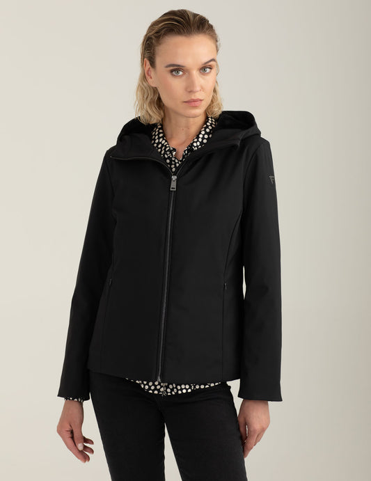 Soft shell jacket with faux fur lining woman black fw25w10ku cc-a0951