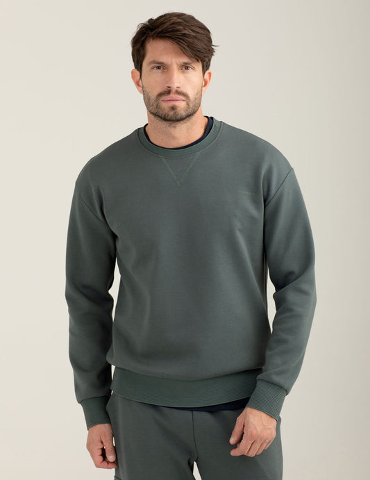 Felpa girocollo con lettering 3D uomo moss fm25w06fg cc-a0818