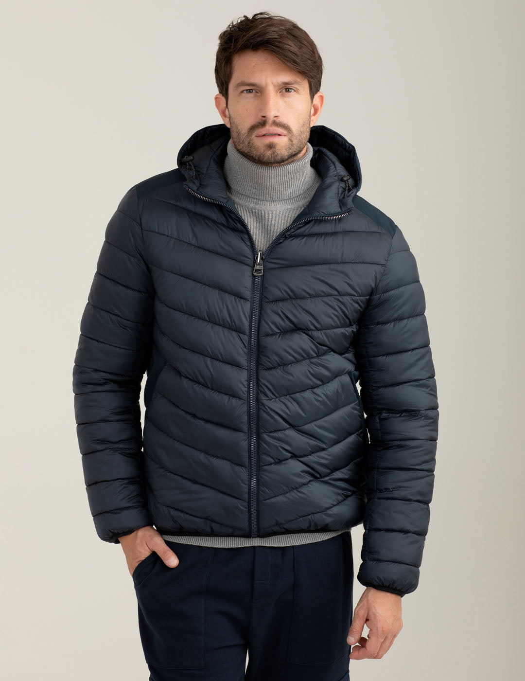 Reversible padded hybrid jacket man blue fm25w05ku cc-a0601 Reversible padded hybrid jacket