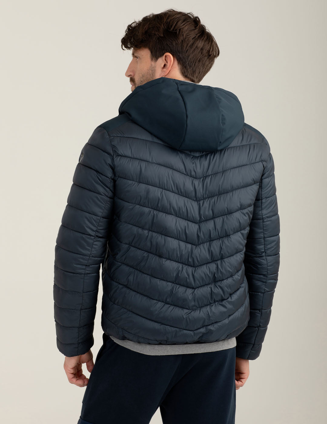 Reversible padded hybrid jacket man blue fm25w05ku cc-a0601 Reversible padded hybrid jacket