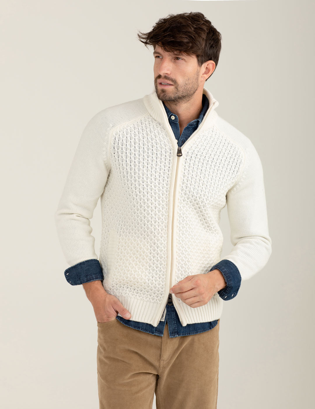 MAGLIA M/L ZIP UNITO MAN uomo off white fm25w04mz cc-a0002 MAGLIA M/L ZIP UNITO MAN