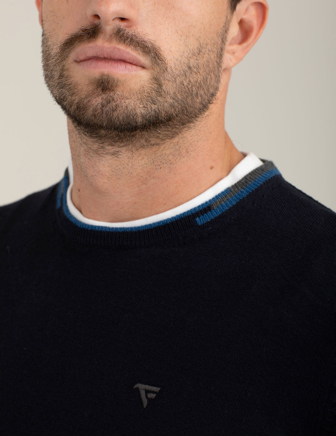 MAGLIA M/L G/C UNITO MAN uomo blue fm25w14mg cc-a0601 MAGLIA M/L G/C UNITO MAN