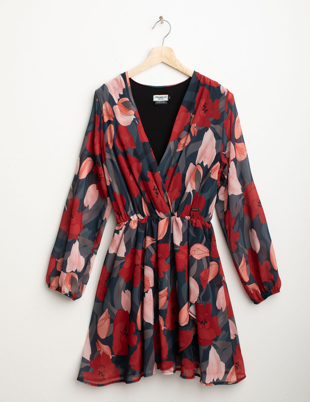 Abito in georgette stampata donna red fw25w02as cc-a0301 Abito in georgette stampata