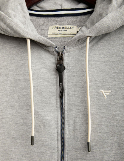 Felpa full zip con cappuccio