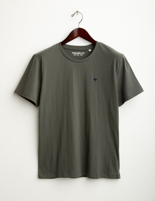 T-shirt with embroidered logo man army fm25w01tg cc-a0804