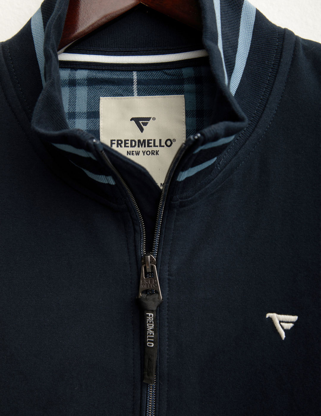 Felpa full zip con collo in piedi uomo blue fm25w03fz cc-a0601 Felpa full zip con collo in piedi