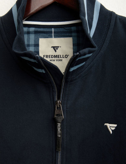 Felpa full zip con collo in piedi