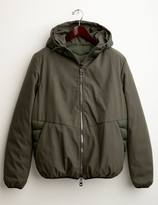 Giubbotto imbottito bimateriale reversibile uomo army fm25w05ku cc-a0804