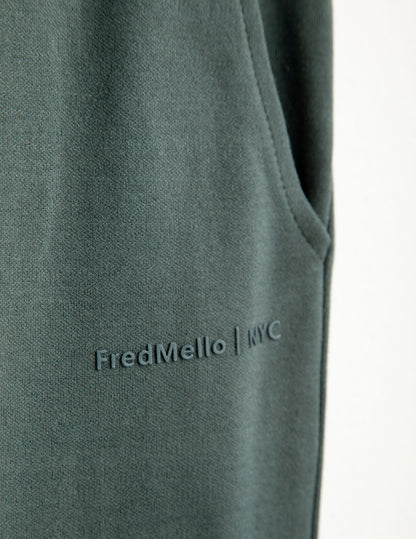 Pantalone in interlock con polsi