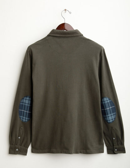 Long-sleeved polo with check details