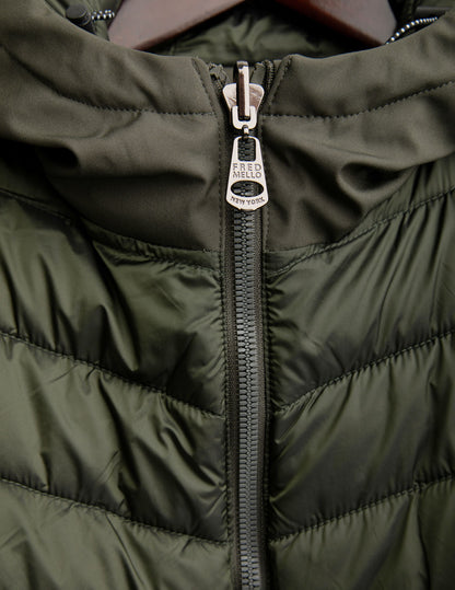 Giubbotto imbottito bimateriale reversibile