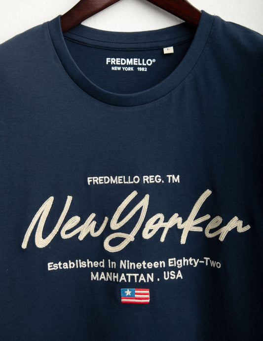 New York embroidered T-shirt - back - 002