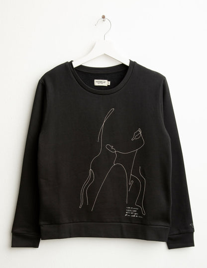 Felpa girocollo con micro-catenella