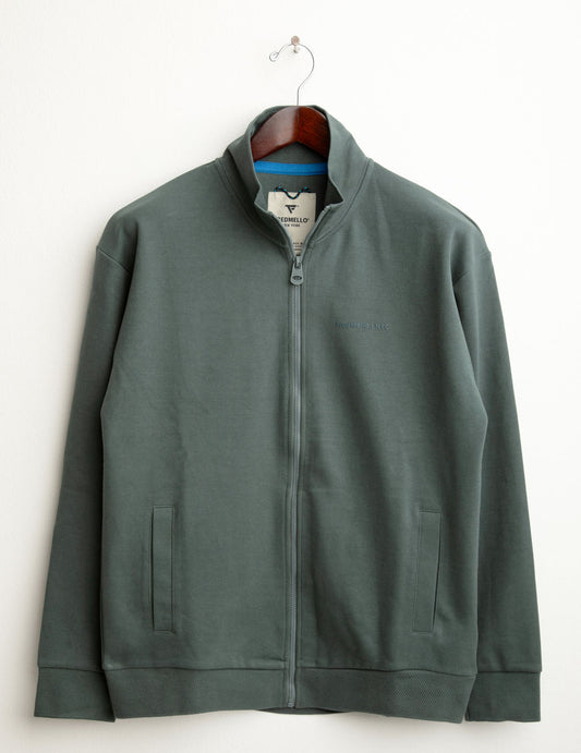 Felpa full zip con lettering 3D uomo moss fm25w07fz cc-a0818