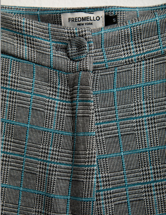 Yarn-dyed flared trousers - back - 002