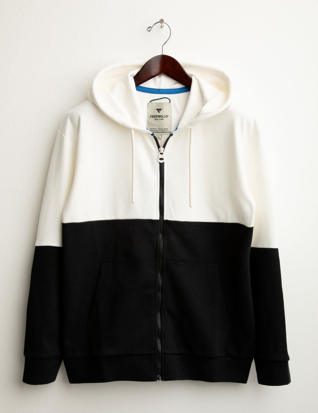 Color block hooded zip sweatshirt man off white fm25w10fz cc-a0002 Color block hooded zip sweatshirt