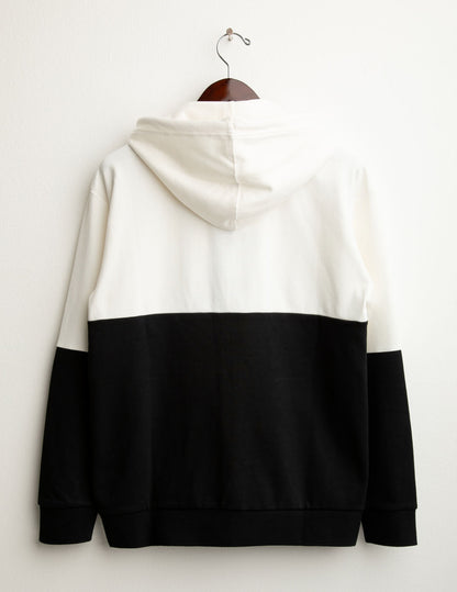 Color block hooded zip sweatshirt