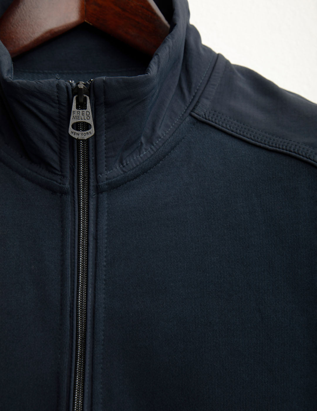 Full-zip stand collar sweatshirt man blue fm25w13fz cc-a0601 Full-zip stand collar sweatshirt