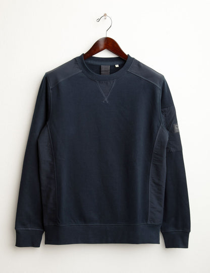 Crew-neck sweatshirt with utility details