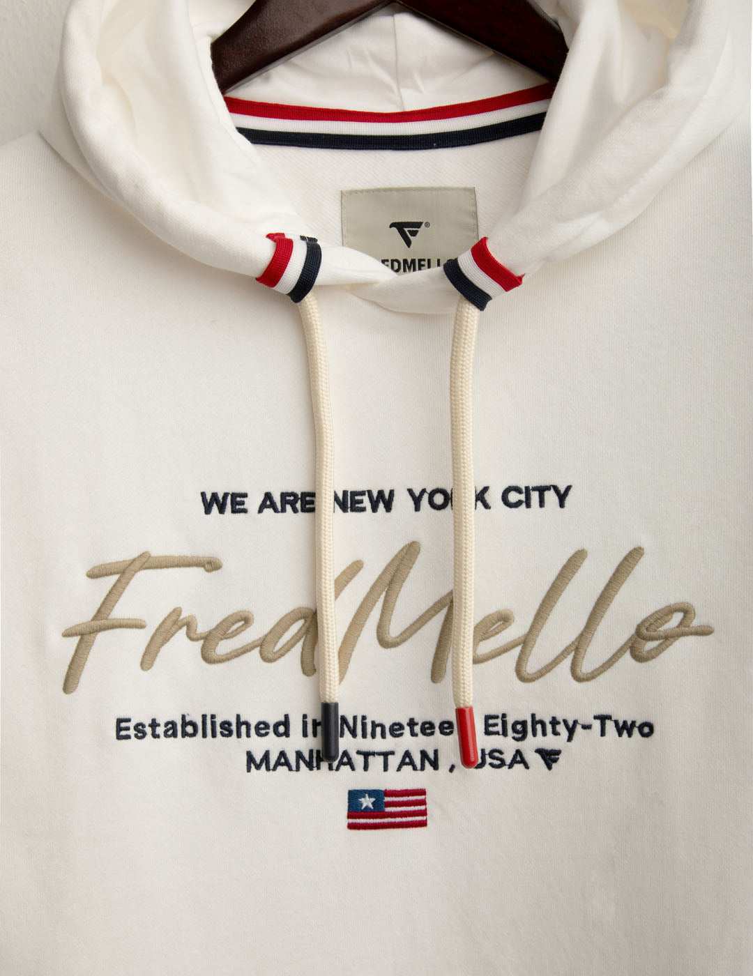 Embroidered hooded sweatshirt man off white fm25w18fc cc-a0002 Embroidered hooded sweatshirt