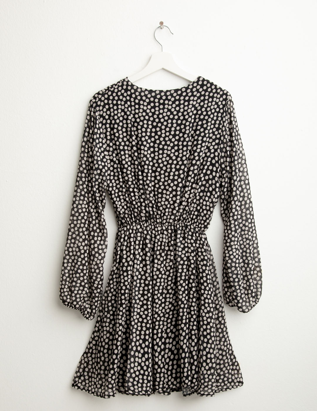 Printed georgette dress woman white black fw25w02as cc-a0009 Printed georgette dress