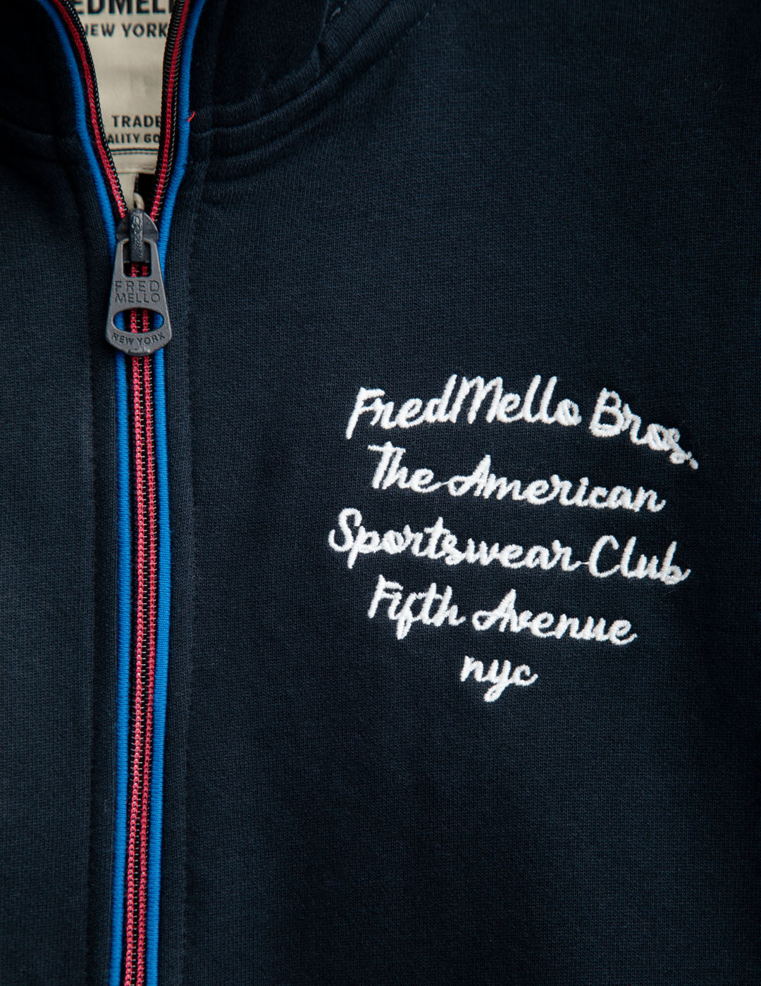Felpa full zip con dettagli American Flag uomo blue fm25w20fz cc-a0601 Felpa full zip con dettagli American Flag