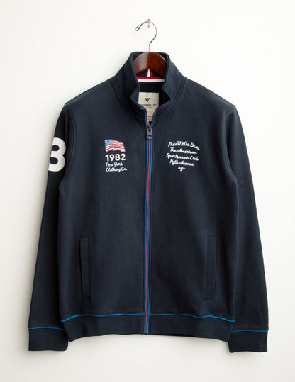 Felpa full zip con dettagli American Flag