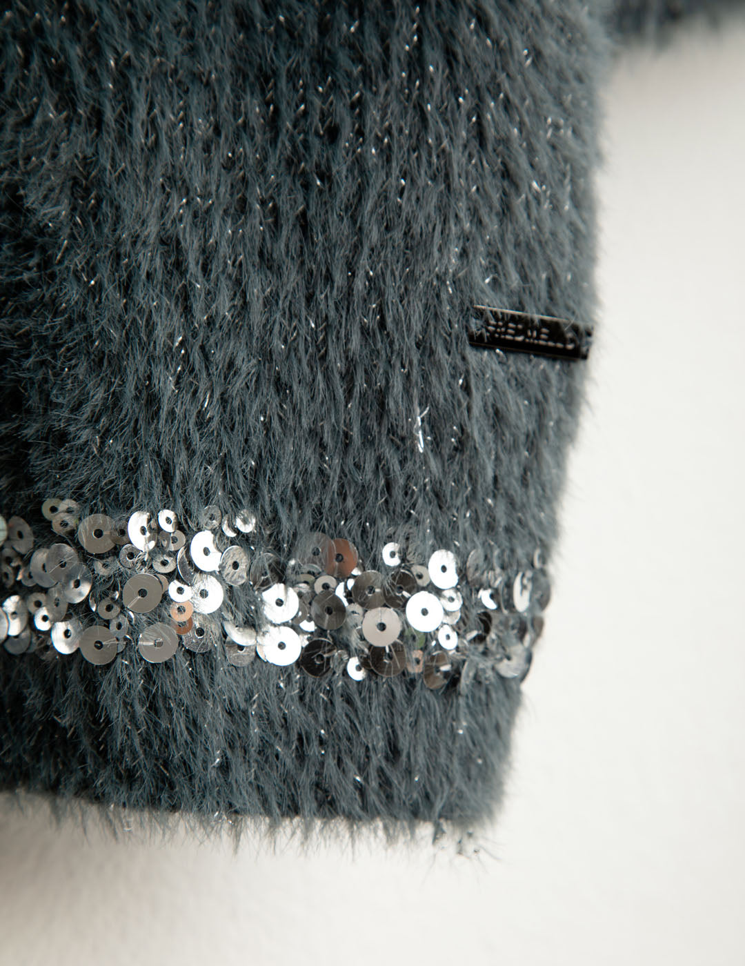 Maglia effetto pelliccia con paillettes donna dark gray fw25w21mg cc-a0903 Maglia effetto pelliccia con paillettes
