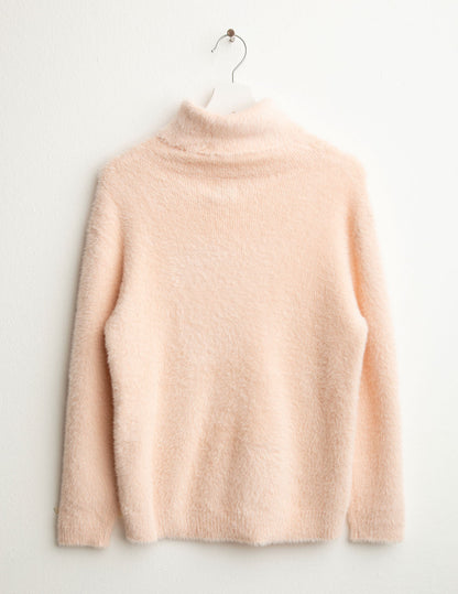 Maglia dolcevita effetto pelliccia