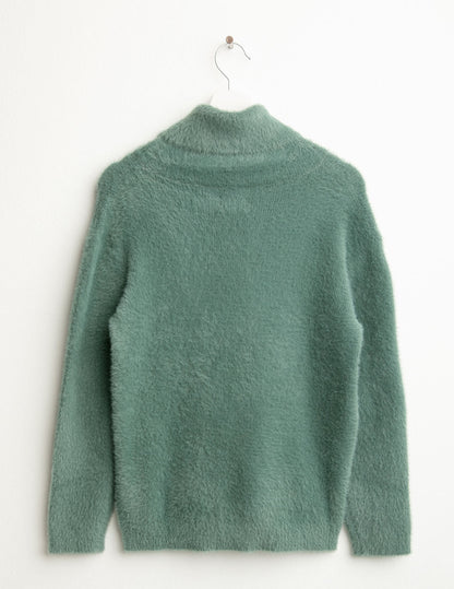 Maglia dolcevita effetto pelliccia