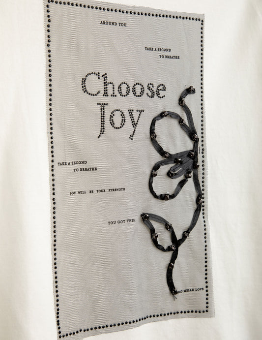 Tulle patch and rhinestone T-shirt - back - 002