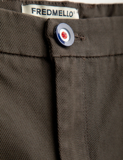 Pantalone chino in tessuto dobby