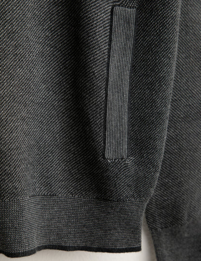 Maglia full zip jacquard