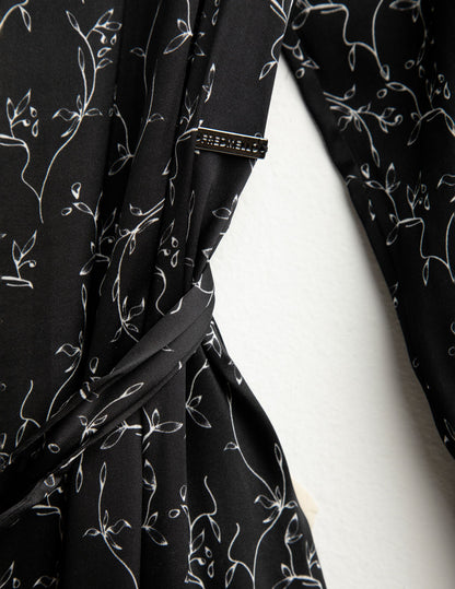 Abito in raso stretch stampato