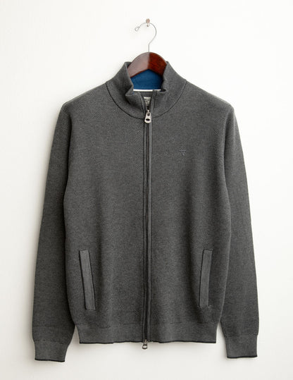 Maglia full zip jacquard